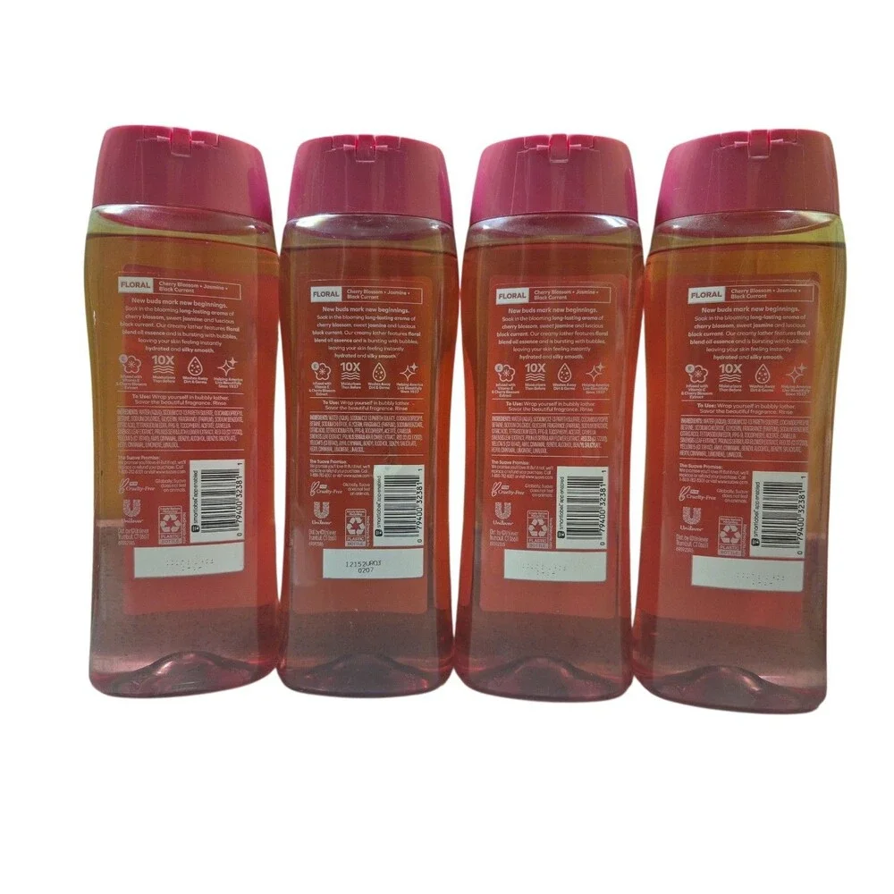 4 x Suave Essentials Body Wash WILD CHERRY BLOSSOM  18 FL oz Ea, Free Shipping!
